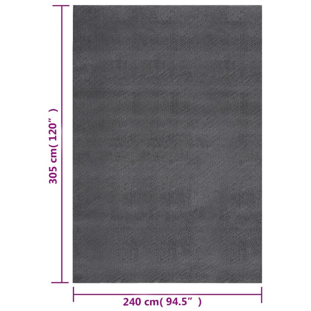 Dark Grey - Chic Fluffy Transitional Rug (8'x10')