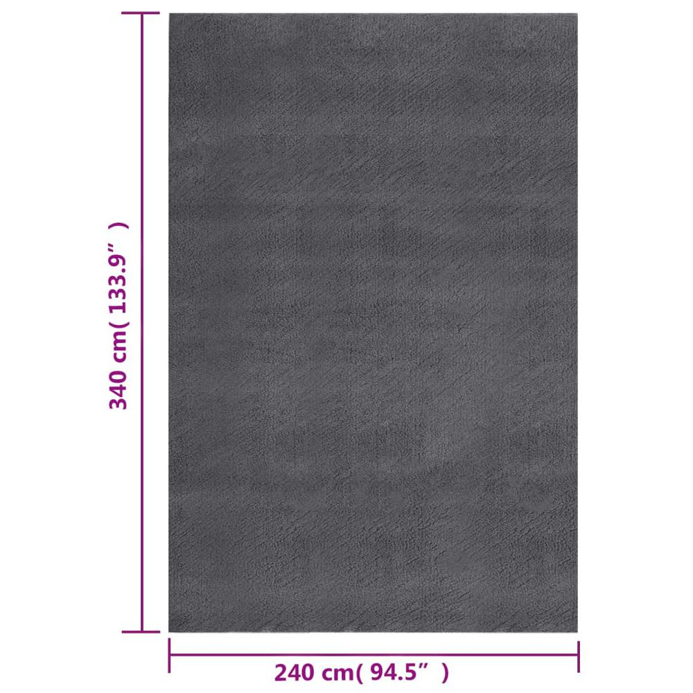 Dark Grey - Chic Fluffy Transitional Rug (8'x11')