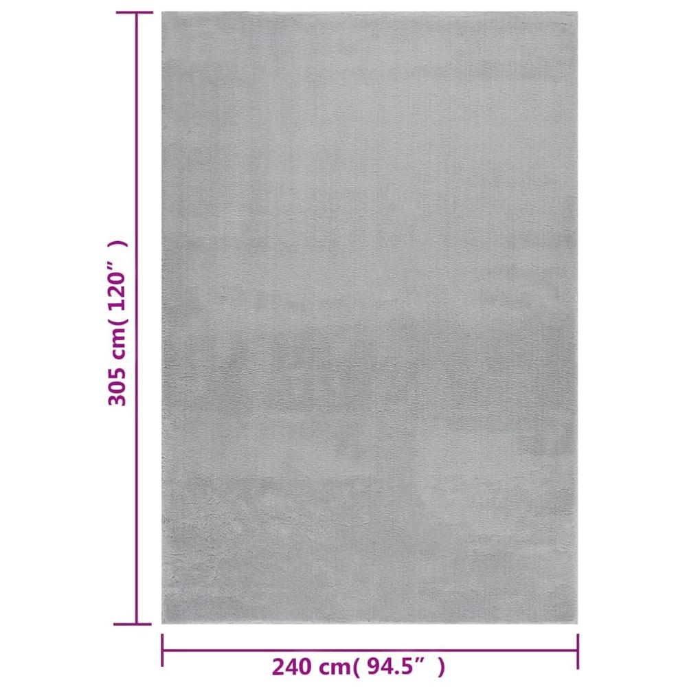 Soft Grey - Chic Fluffy Transitional Rug (8'x10')
