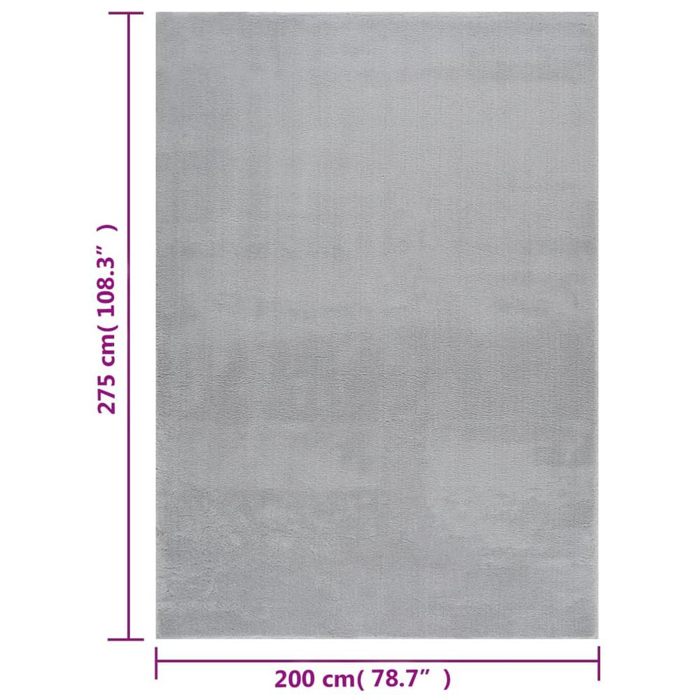 Soft Grey - Chic Fluffy Transitional Rug (7'x9')