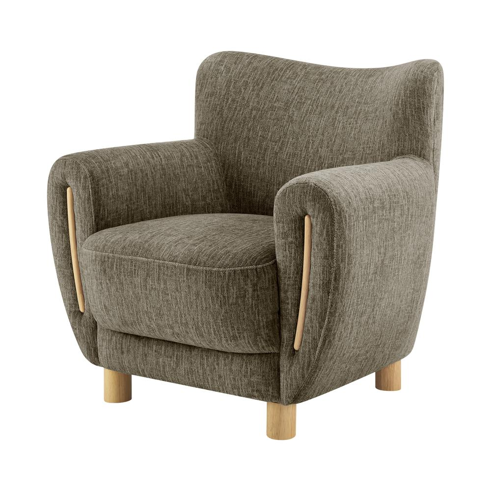 Army Green - Graceful Arc Wingback Accent Chair