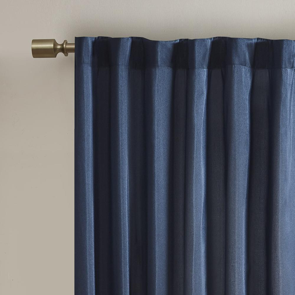 Navy - Nature's Elegance Embroidered Curtain Panel (95")