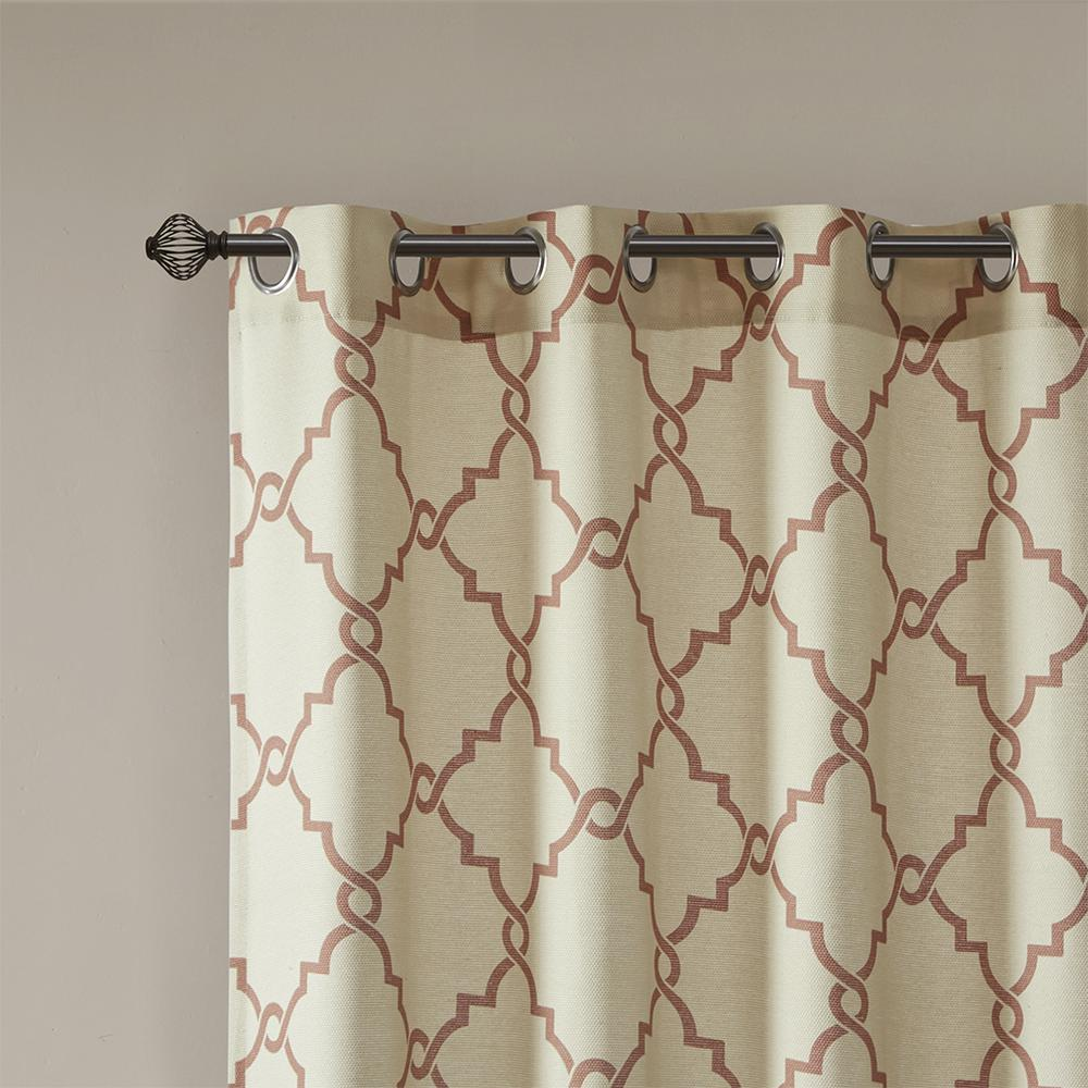 Spice Pattern/Soft Beige - Trendy Trellis Design Curtain Panel (108")