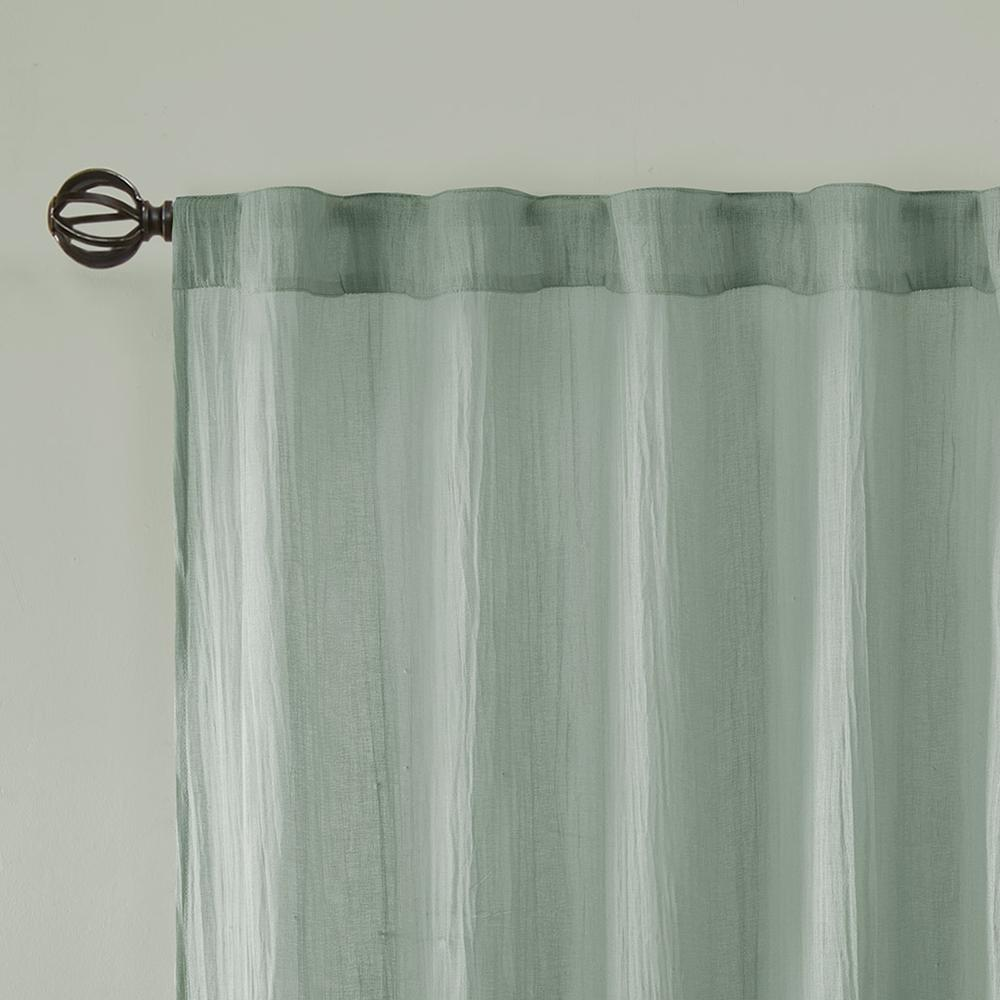 Aqua - Chic Crushed Sheer Curtain Panel Pair (95")