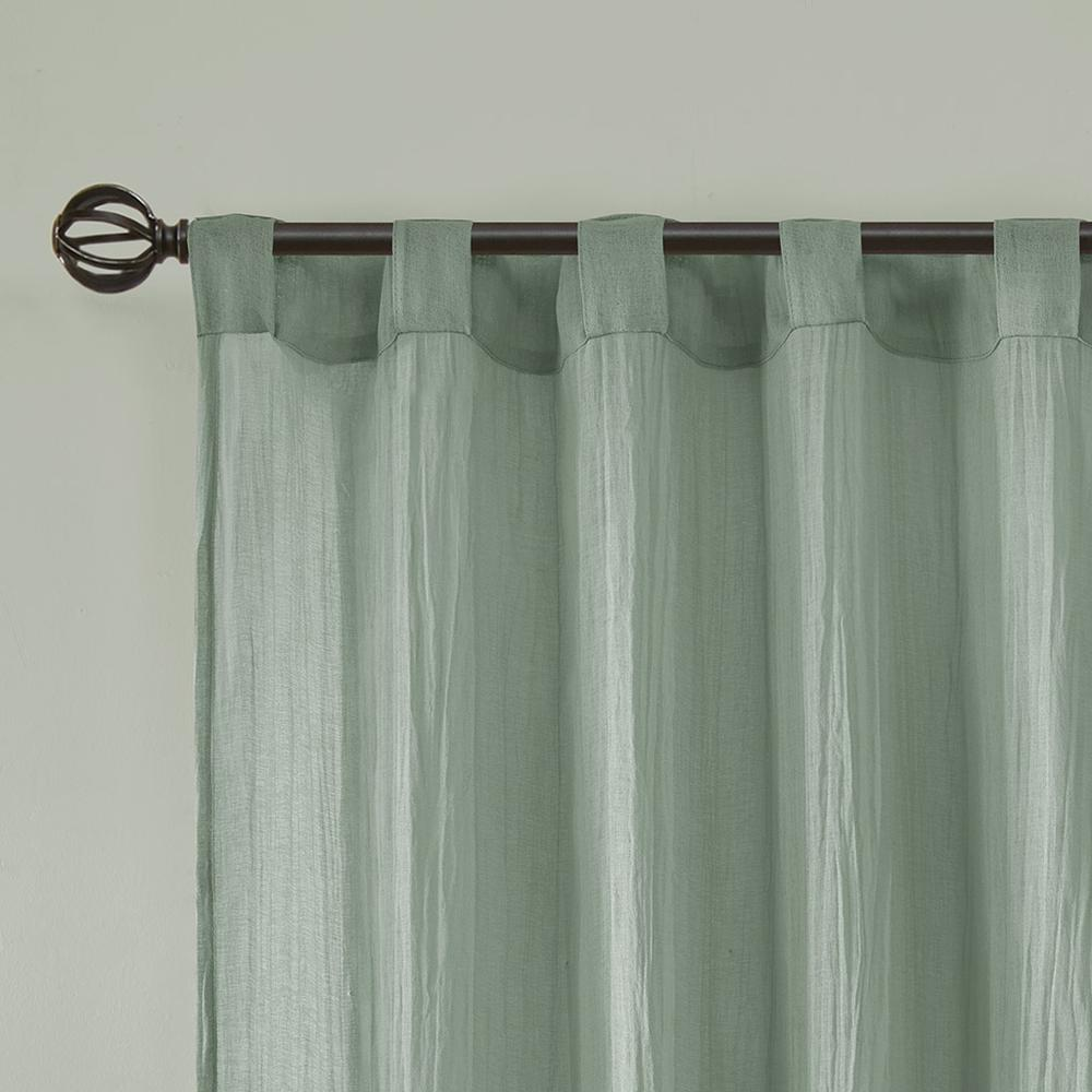Aqua - Contemporary Crushed Sheer Curtain Panel Pair (84")