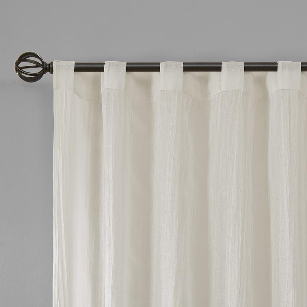 White - Chic Crushed Sheer Curtain Panel Pair (95")