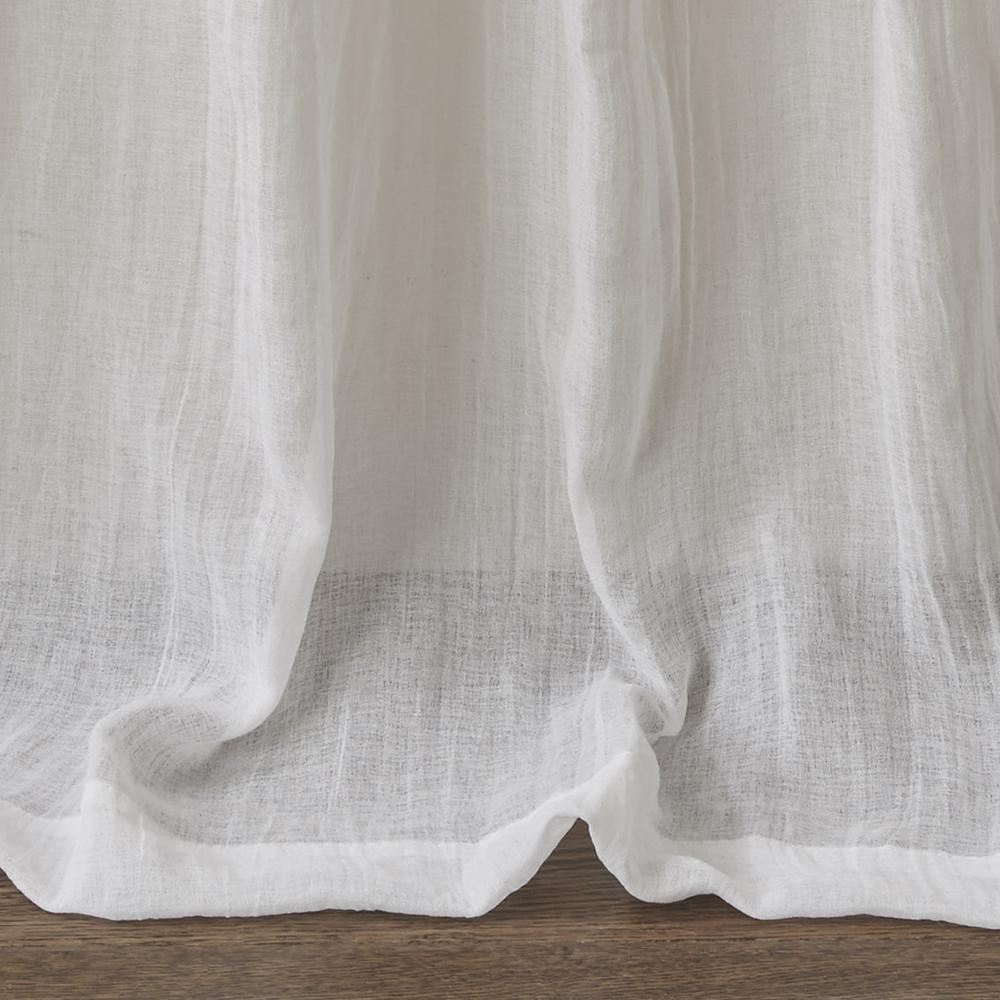 White - Chic Crushed Sheer Curtain Panel Pair (95")