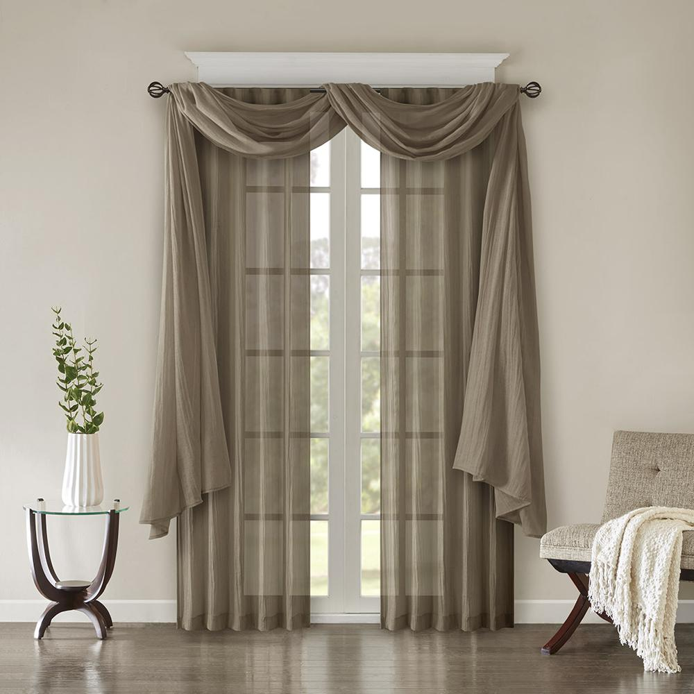 Taupe - Chic Crushed Sheer Curtain Panel Pair (84")