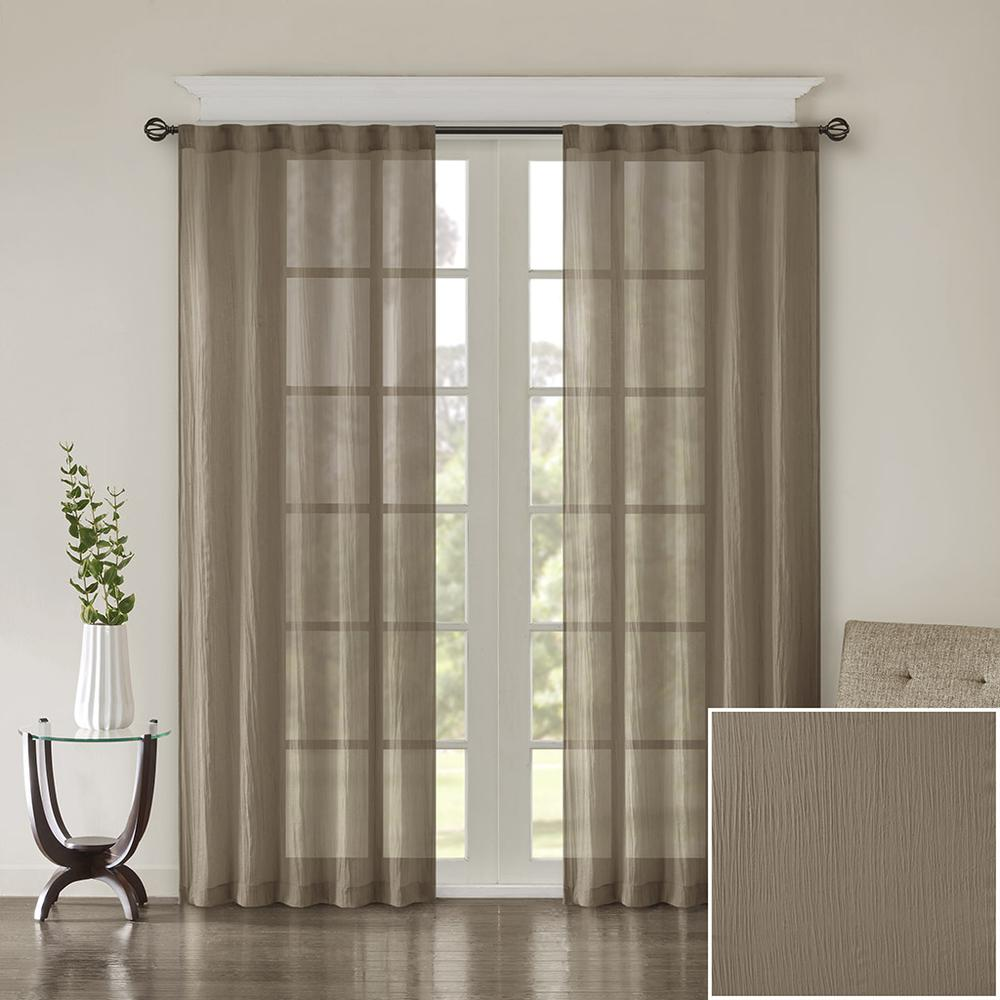 Taupe - Chic Crushed Sheer Curtain Panel Pair (84")