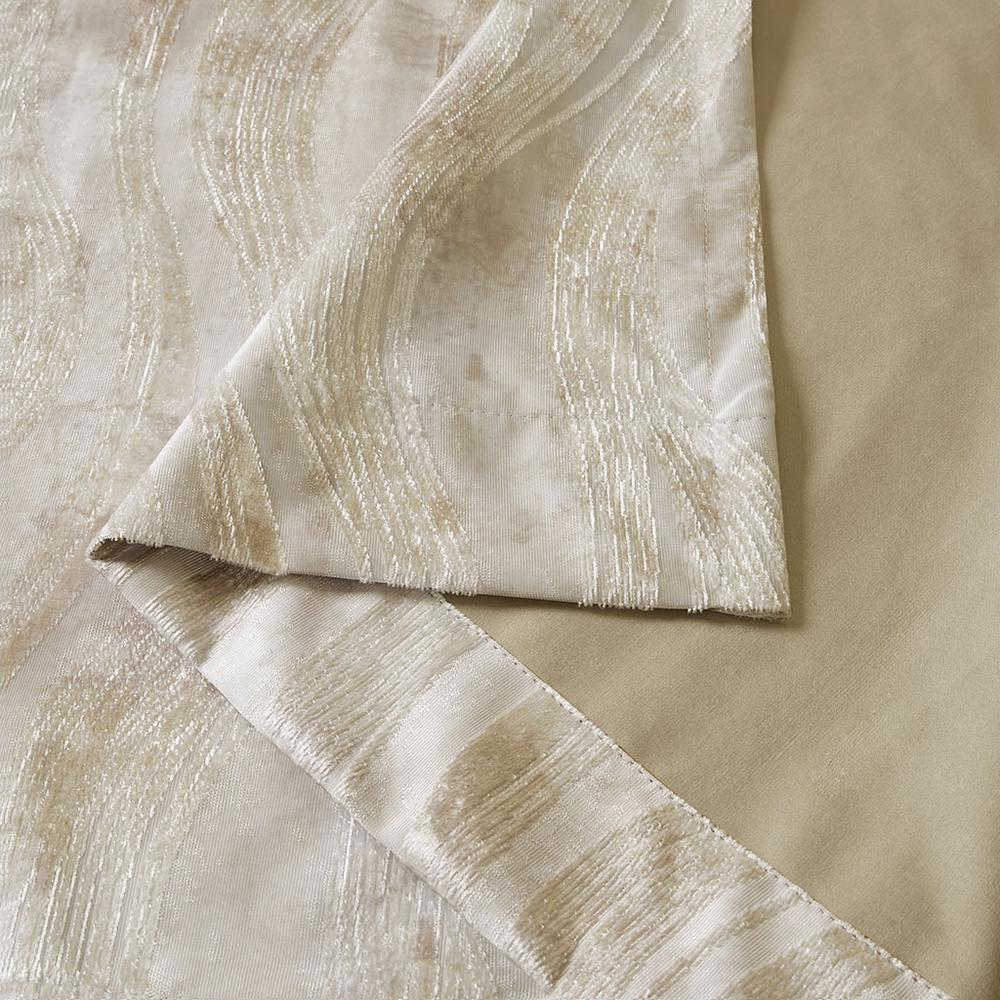 Ivory - Modern Chic Jacquard Total Blackout Curtain Panel (108")