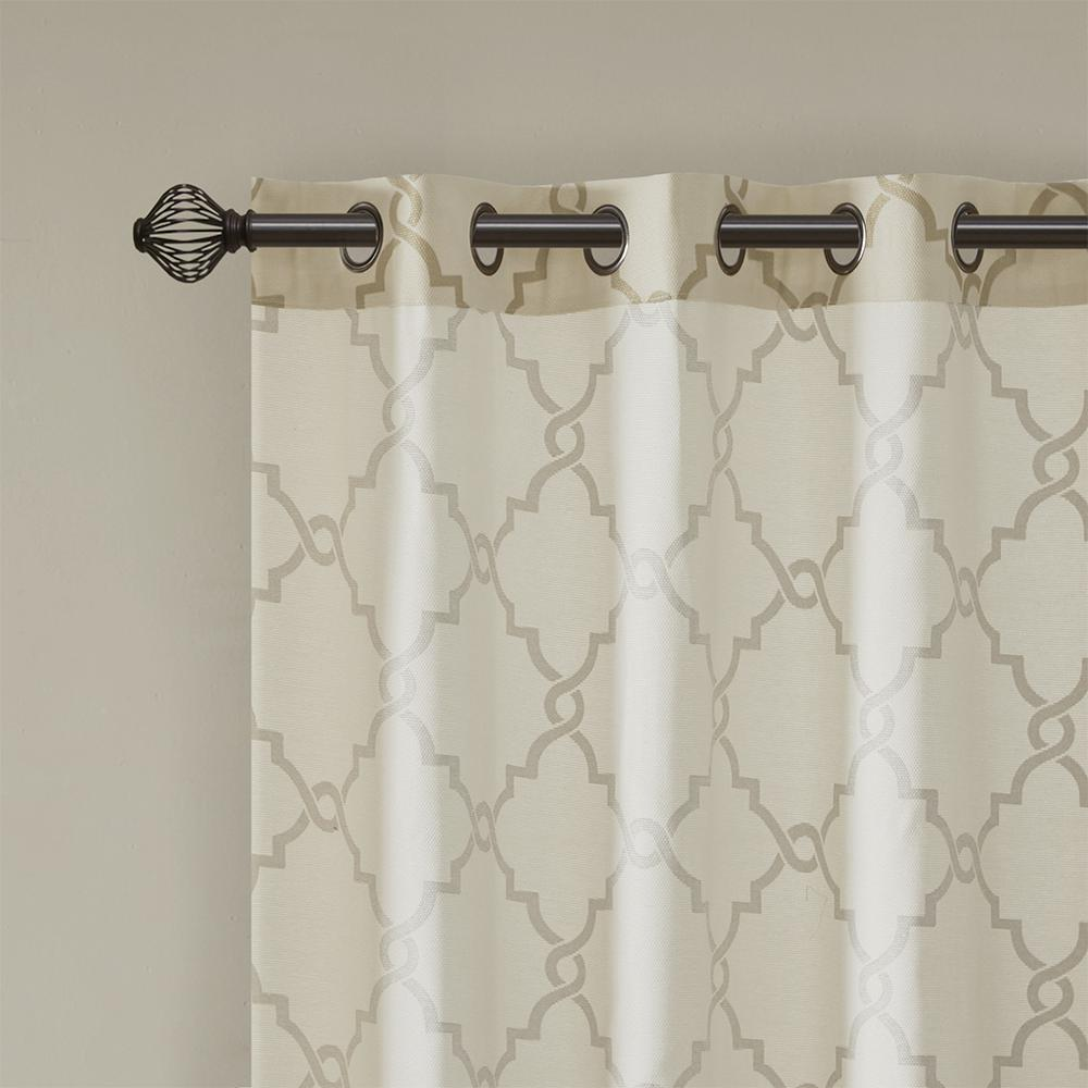 Gold Pattern/Soft Beige - Trendy Trellis Design Curtain Panel (95")