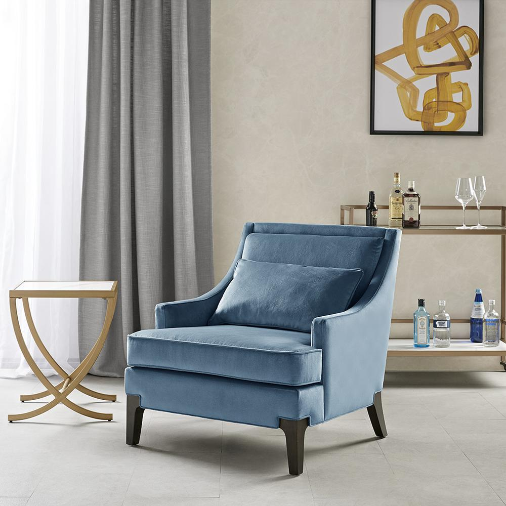 Blue - Cosmopolitan Charm Accent Armchair With Lumbar Pillow (1 Pc)