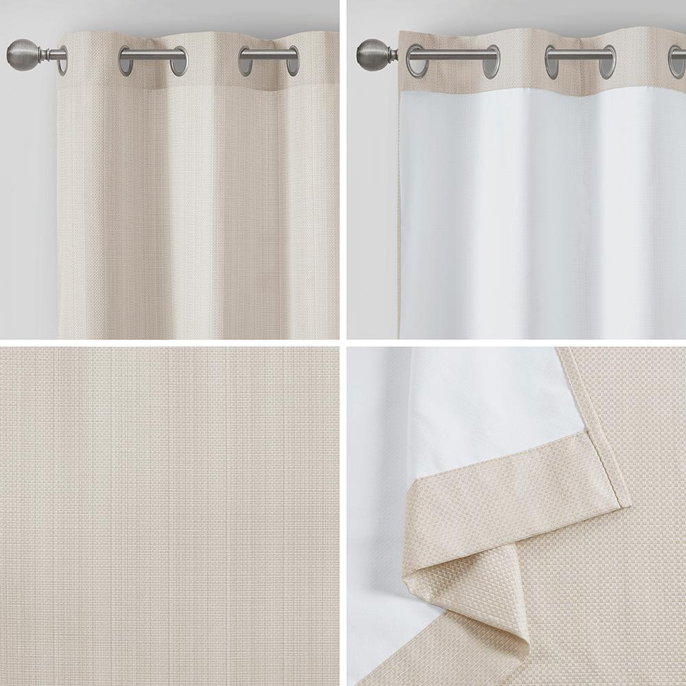 Ivory - Modern Weave Design Room Darkening Curtain Panel Pair (84")