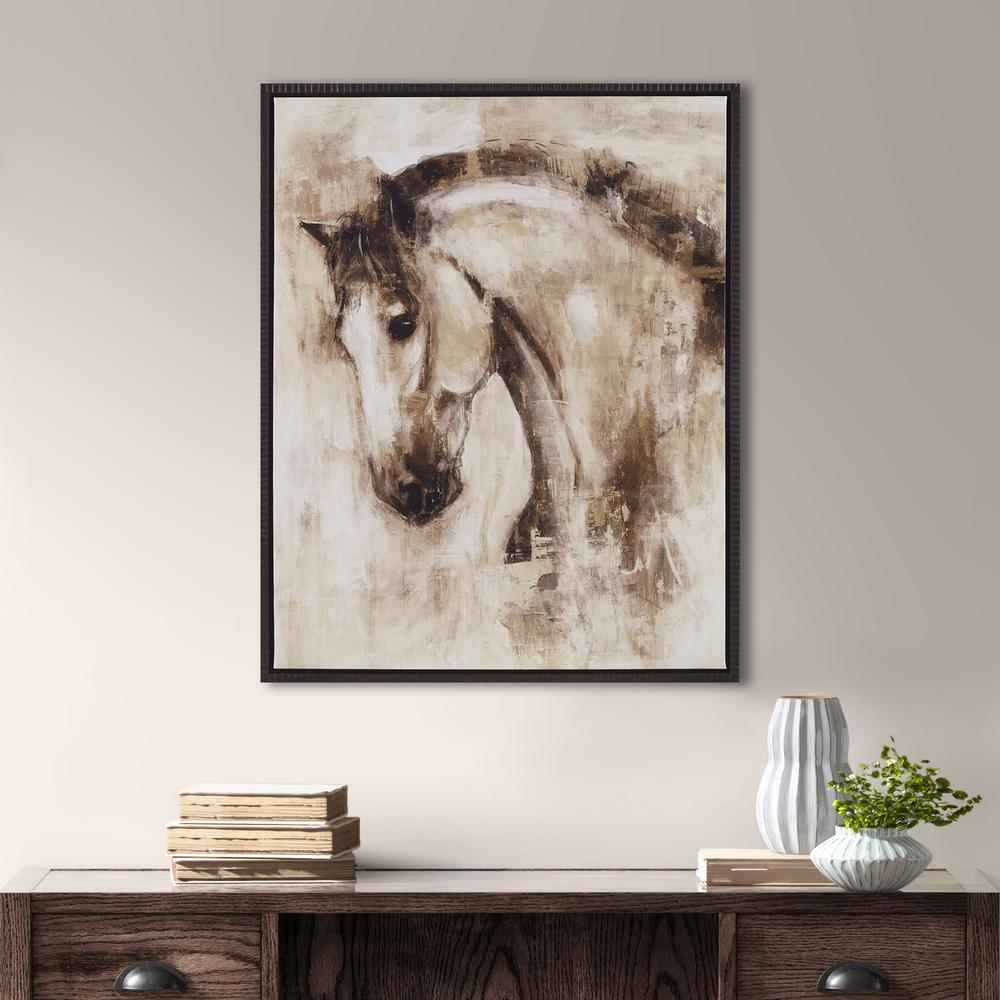 Equestrian Beauty Hand Embellished Canvas Wall Art - Framed (30"x24")