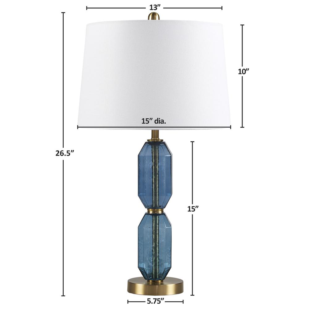 Blue - Contemporary Faceted Glass Table Lamp (26.5")