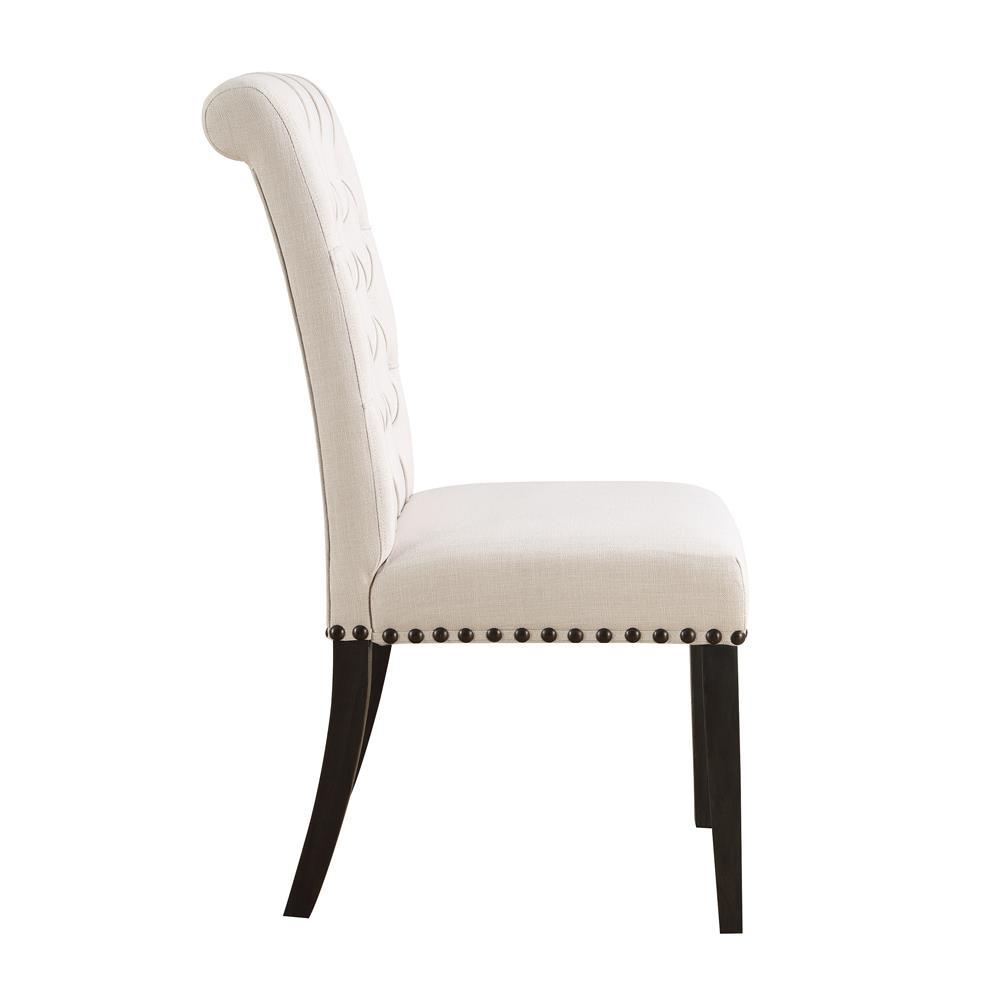 Beige/Smoky Black - Luxe Linen Upholstered Side Chair
