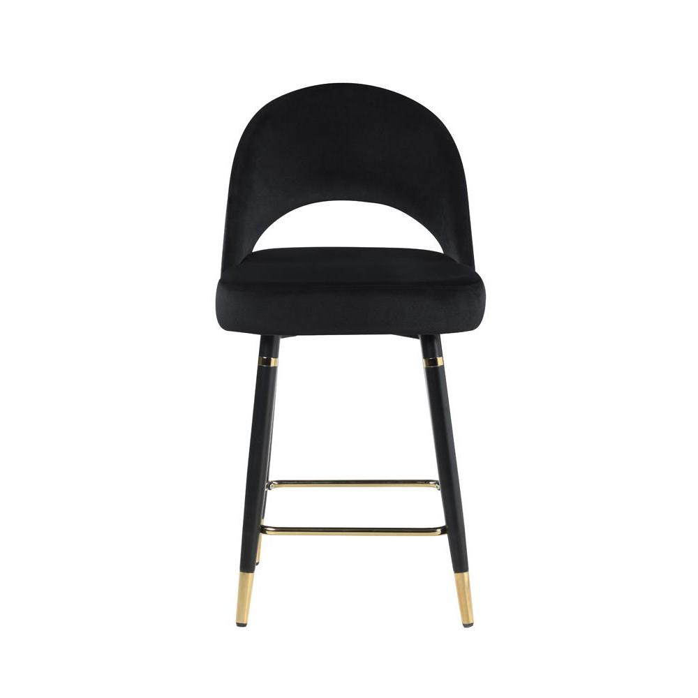 Black - Luxe Gold-Capped Counter Stools (2 Pc)