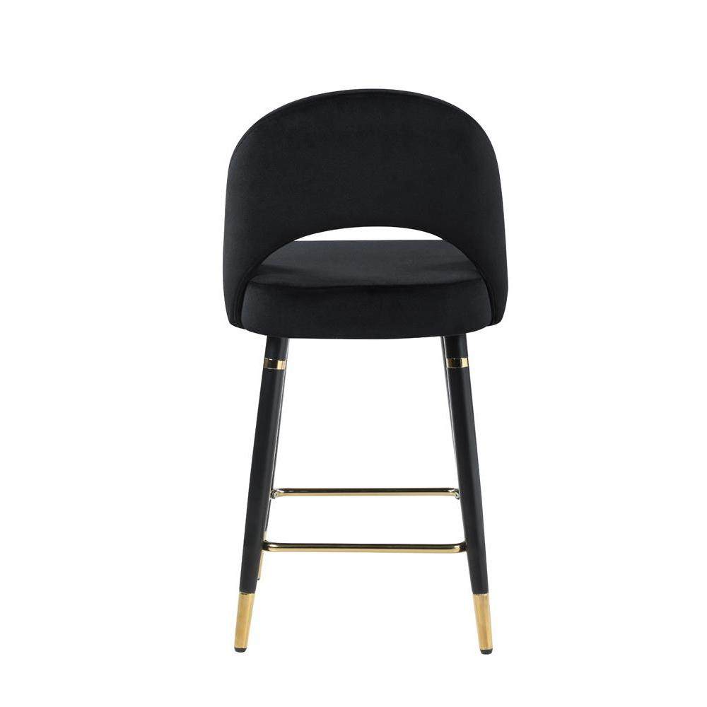 Black - Luxe Gold-Capped Counter Stools (2 Pc)