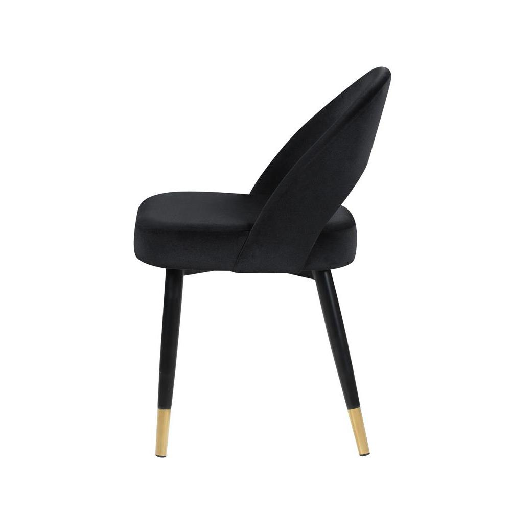 Black - Luxe Gold-Capped Side Chairs (2 Pc)