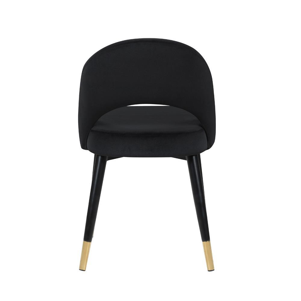 Black - Luxe Gold-Capped Side Chairs (2 Pc)