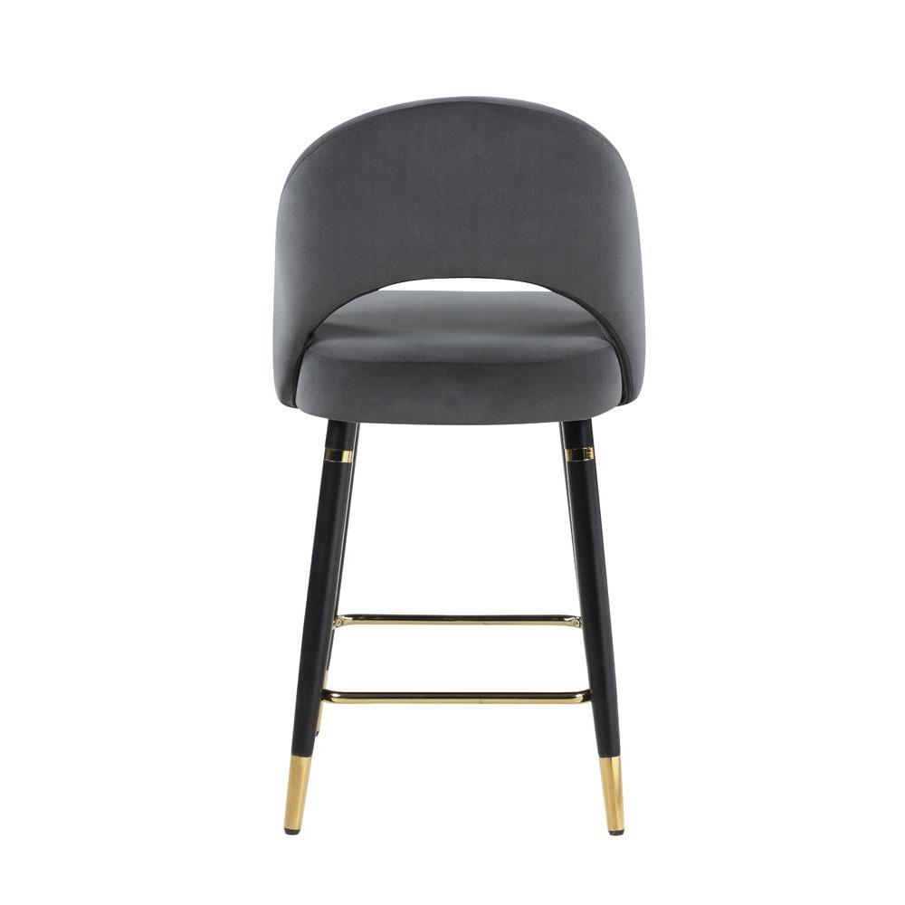 Grey - Luxe Gold-Capped Counter Stools (2 Pc)