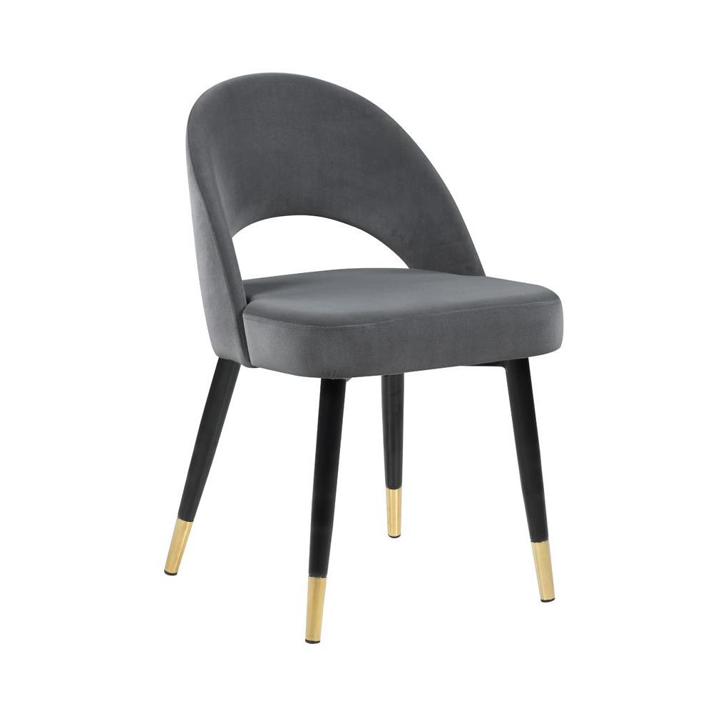 Grey - Luxe Gold-Capped Side Chairs (2 Pc)