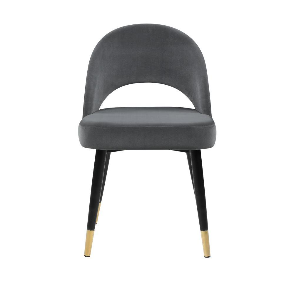 Grey - Luxe Gold-Capped Side Chairs (2 Pc)