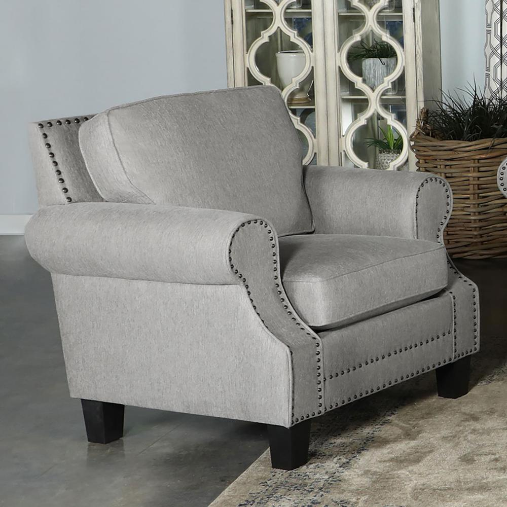 Grey -  Cozy Contemporary Upholstered Armchair