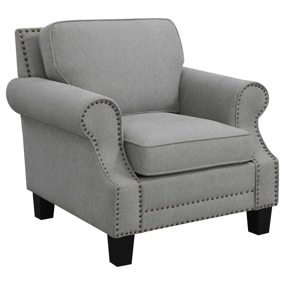 Grey -  Cozy Contemporary Upholstered Armchair