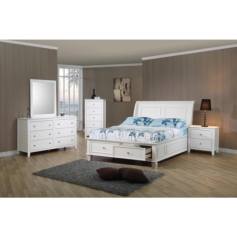 Full - White Cottage Charm Bed Set (5 Pc)