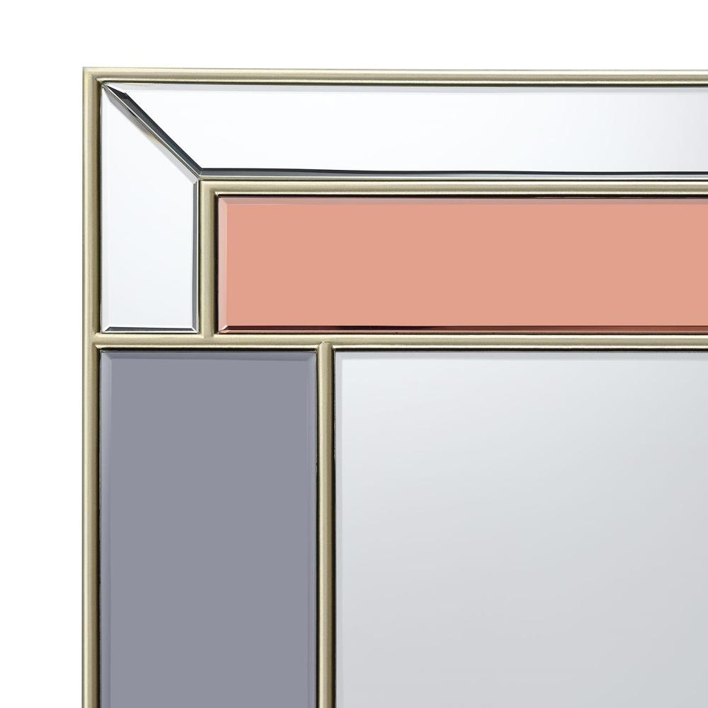 Champagne and Grey - Sophisticated Modern Wall Mirror (37.5" 39.5")