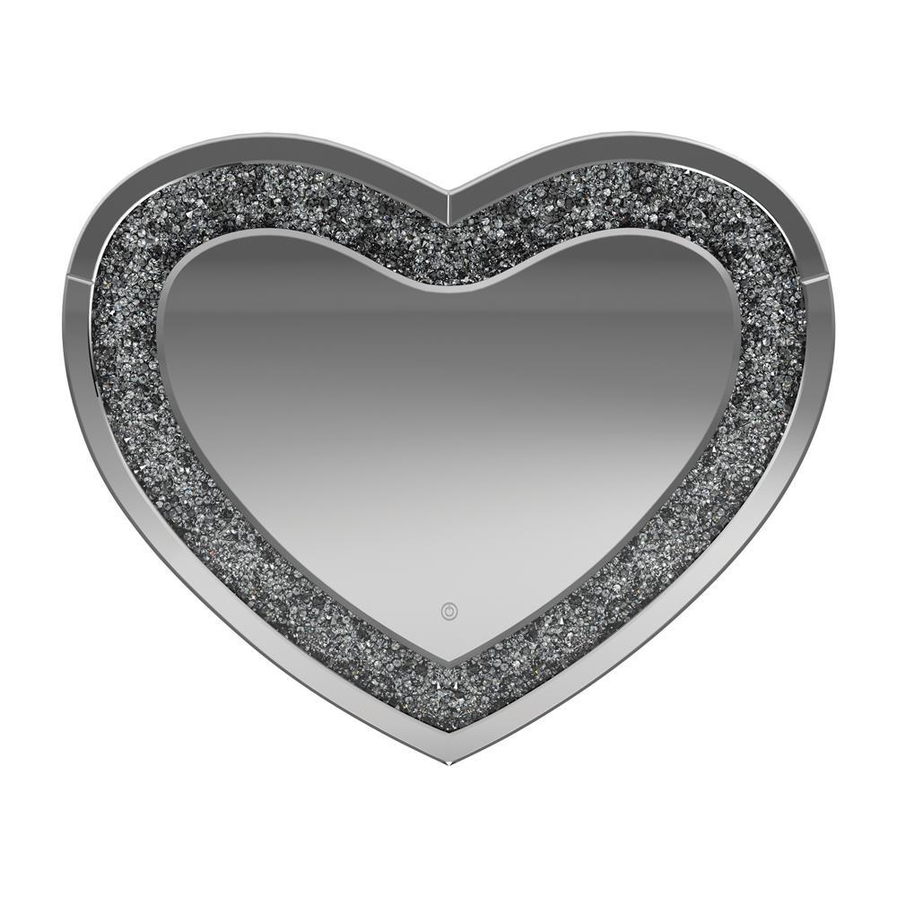 Silver - Exquisite Heart Design Wall Mirror (35.5" x 29.5")