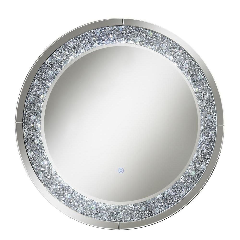 Silver - Chic Luminous LED Round Wall Mirror (31.5")