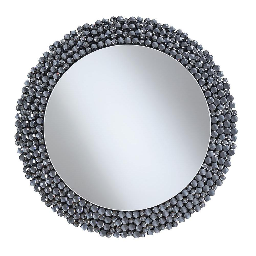 Grey - Textured Radiance Round Wall Mirror (31.5")