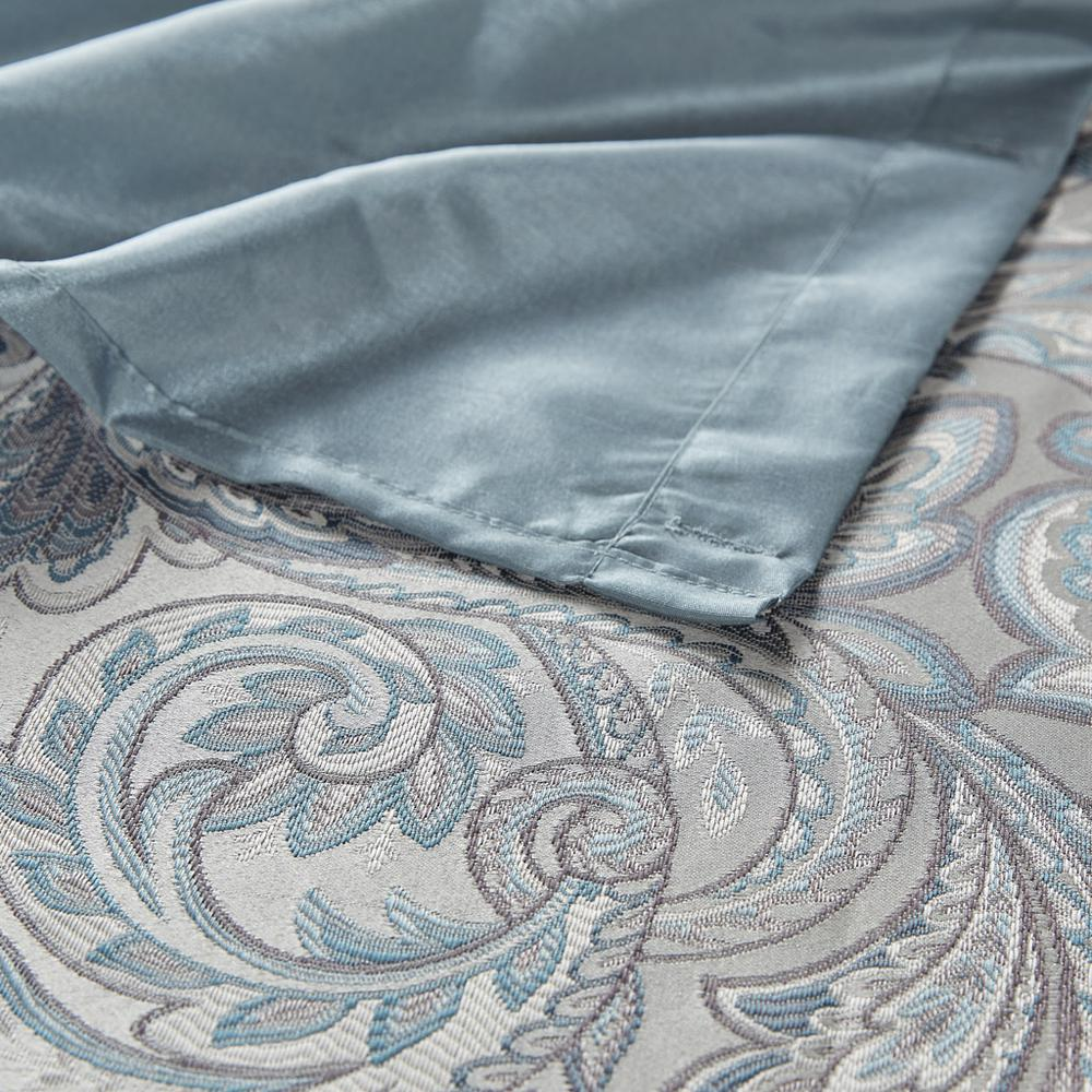 Soft Blue - Luxe Paisley Jacquard Shower Curtain (72")