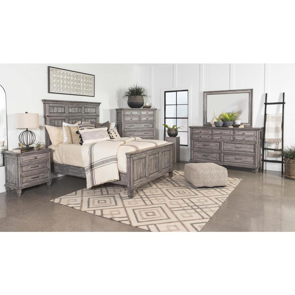 California King - Rustic Grey Vintage Style Bed Set (5 Pc)