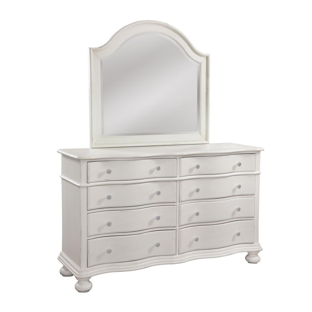 Upscale Dove White Masterpiece Dresser & Mirror