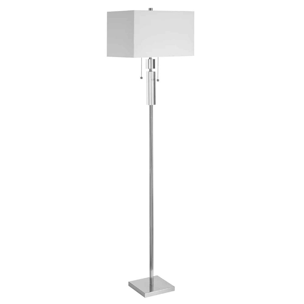 Timeles Silver Base Floor Lamp With Rectangular Shade (60"H)