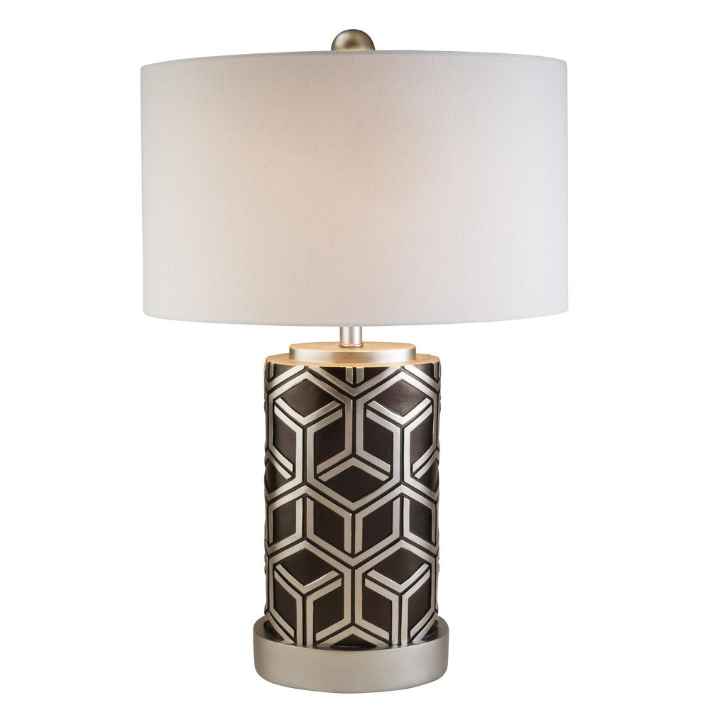Artistic Silver Pattern Chestnut Table Lamp (29.0"H)