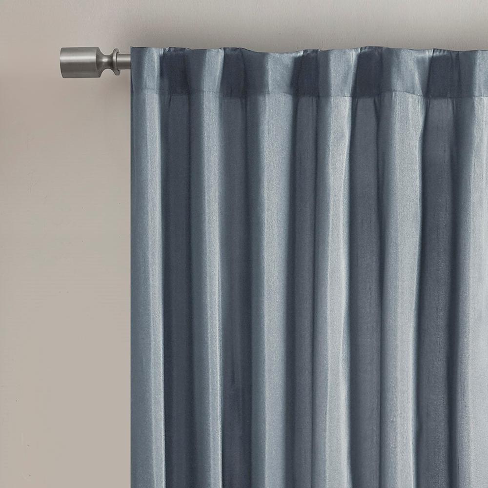 Blue - Nature's Elegance Embroidered Curtain Panel (84")