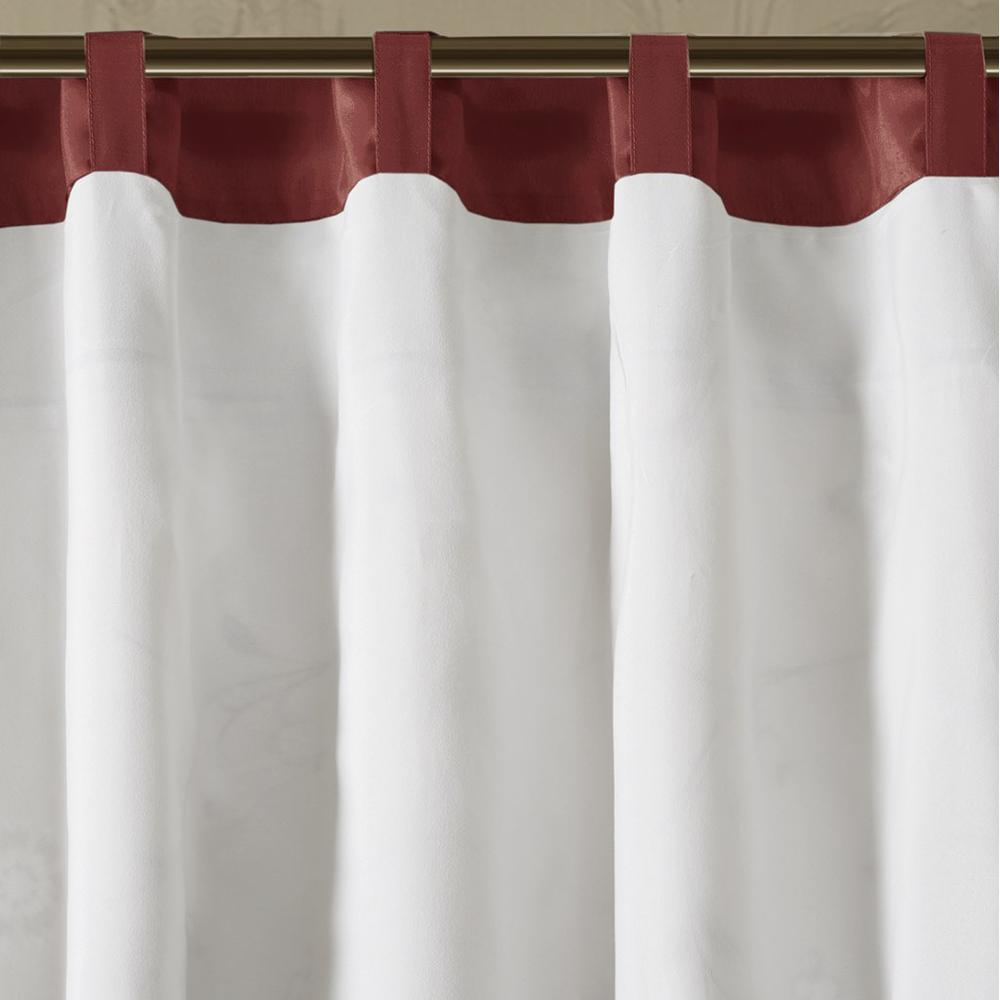 Rich Red - Bliss Floral Embroidered Curtain Panel (84")