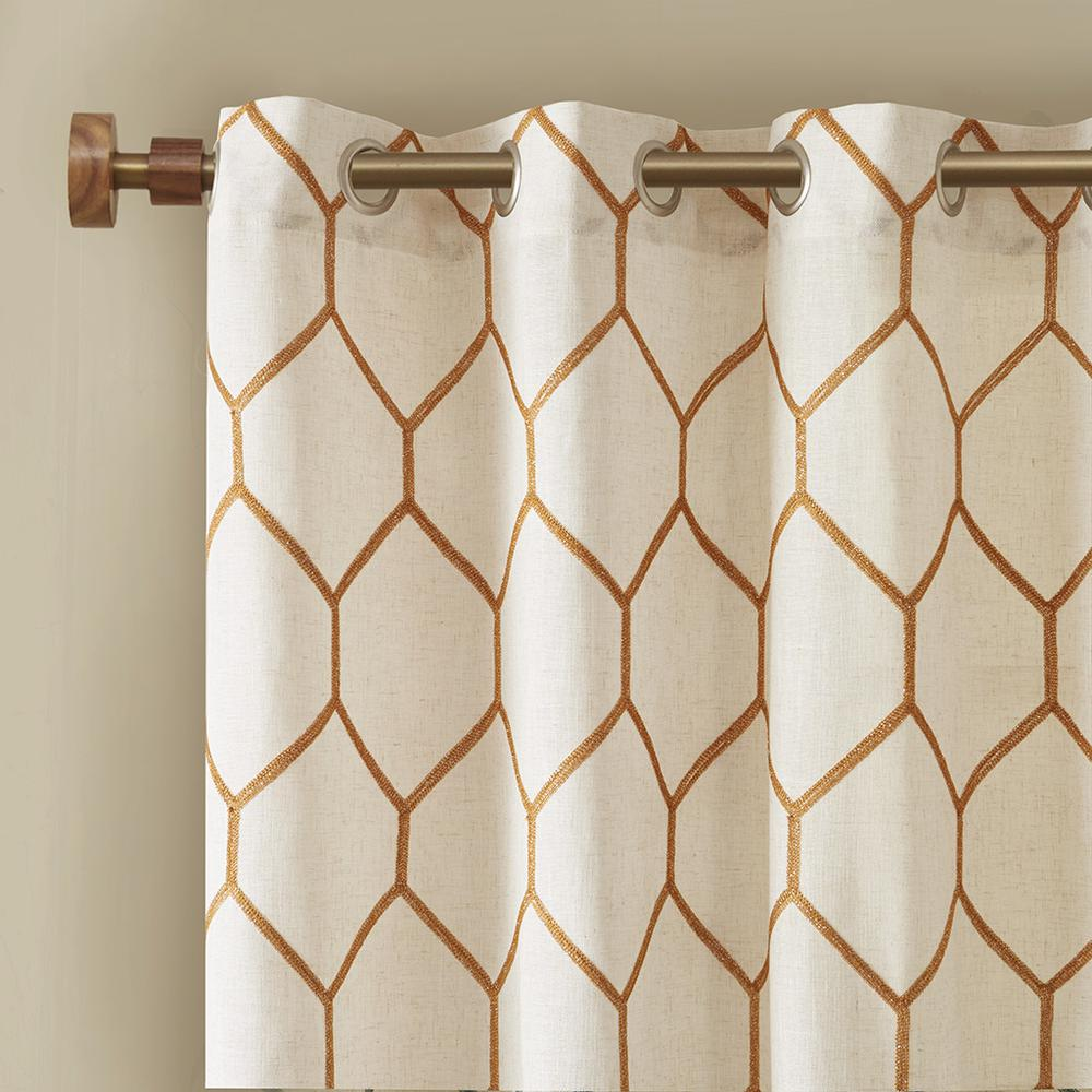 Spice - Urban Geo Embroidered Accent Curtain Panel (95")