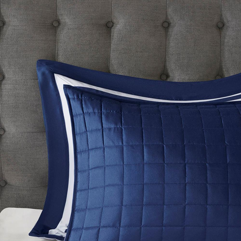 Navy & White - Luxurious Hotel Style Microfiber Comforter Set (8 Piece) King/Cal King