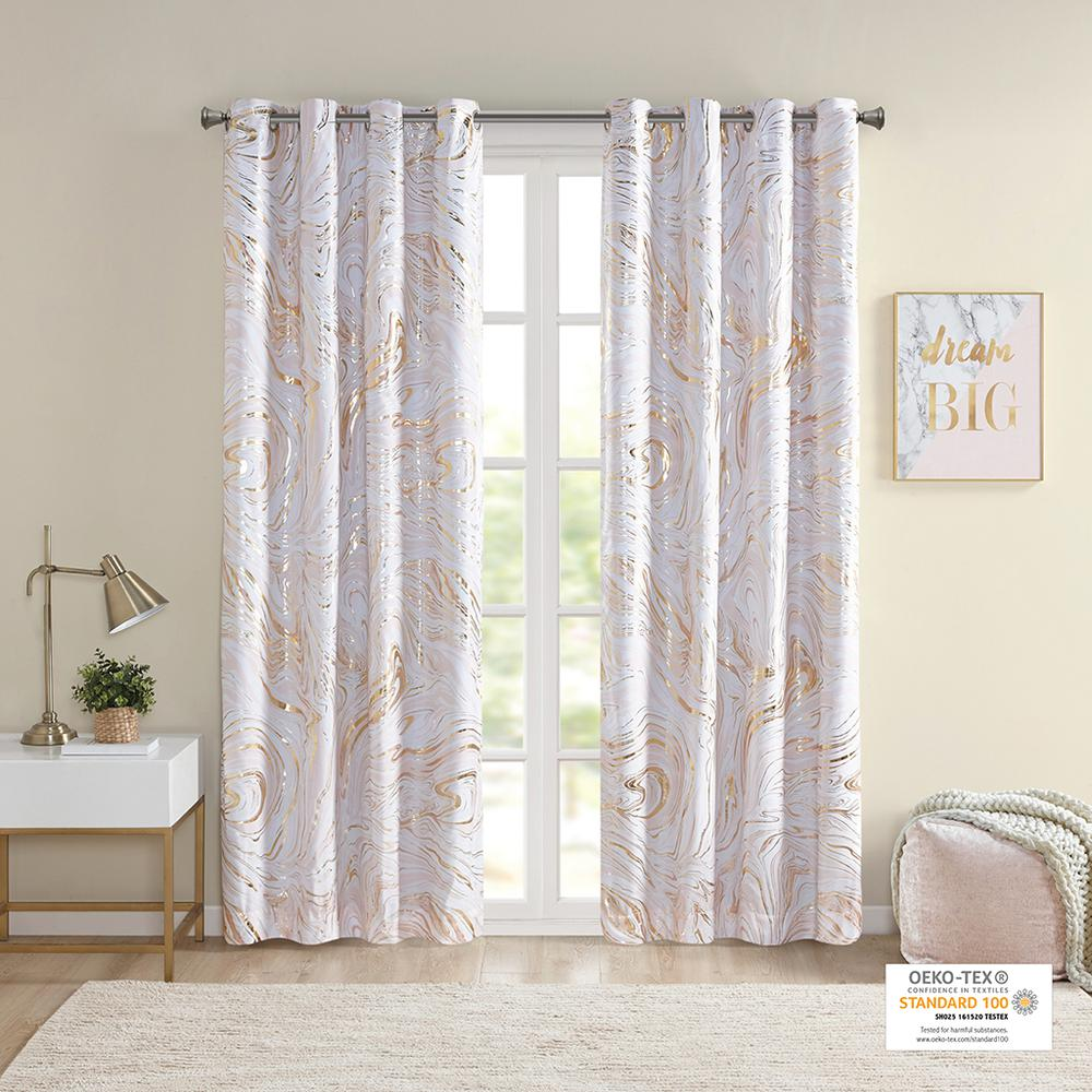 Golden Marble Twilight Total Blackout Curtain Panel (84")