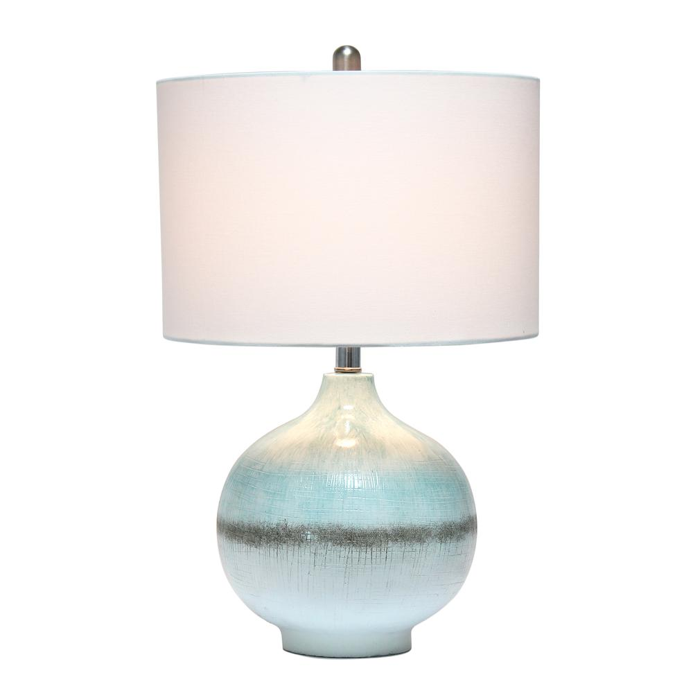 Aqua/White - Coastal Aura Table Lamp (1 Pc) 24.0"