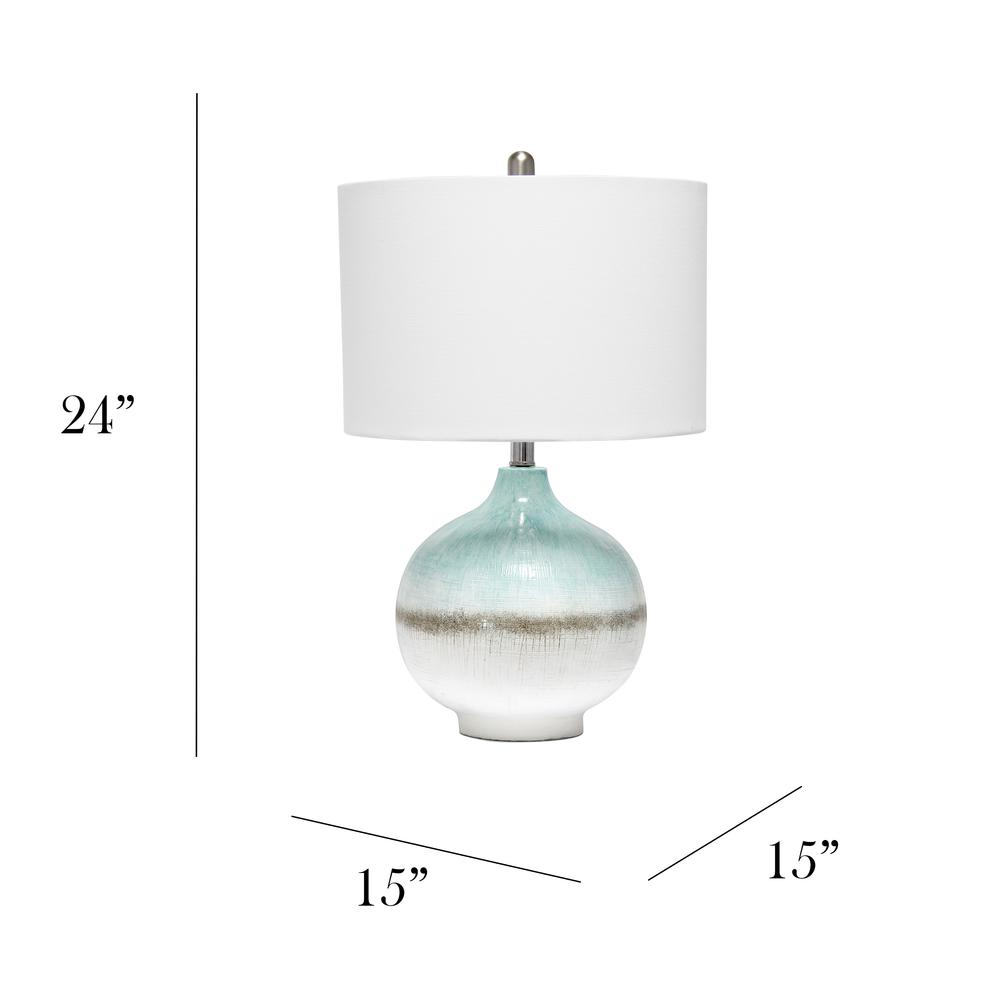 Aqua/White - Coastal Aura Table Lamp (1 Pc) 24.0"
