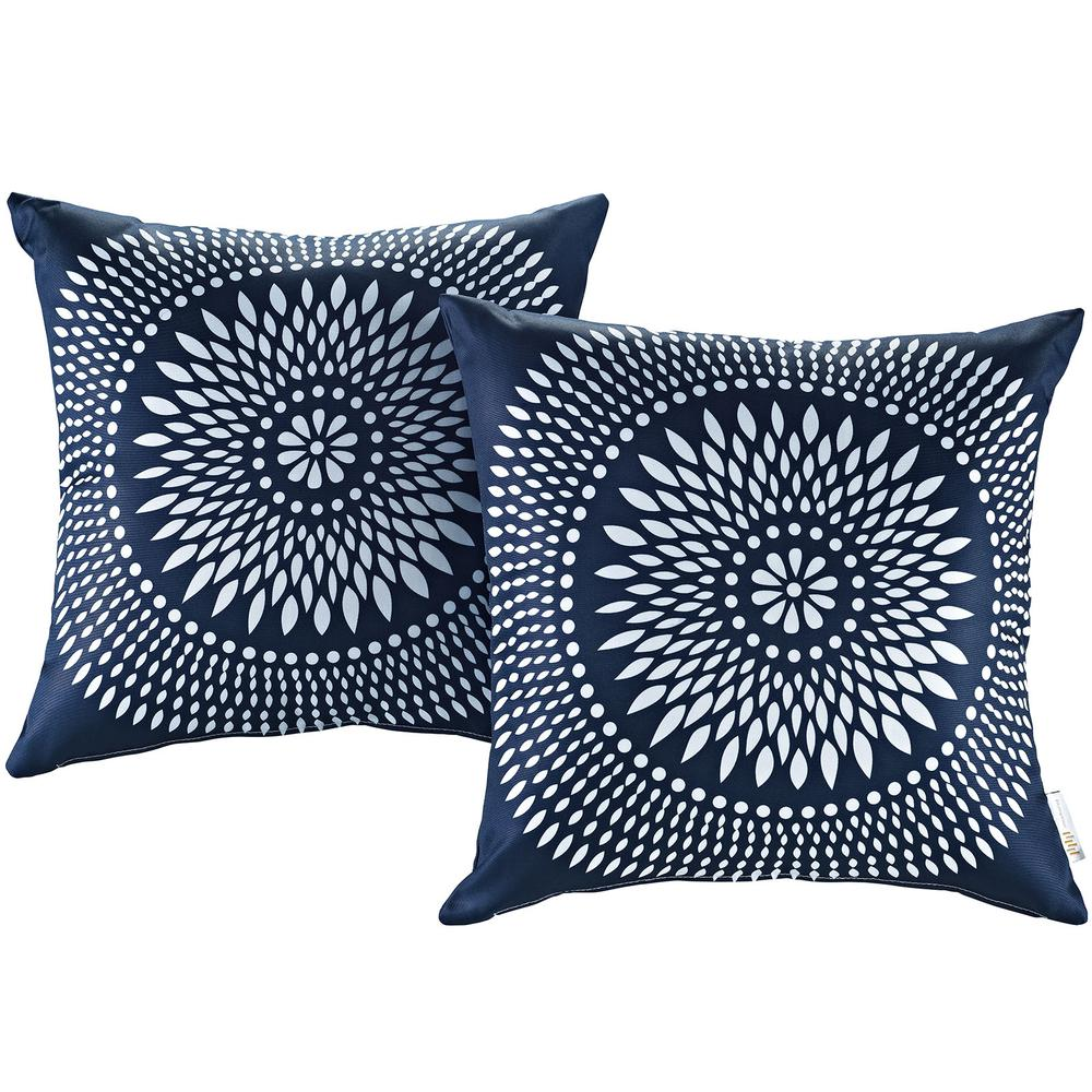 Palace Chic Decorative Pillow Set (Navy Blue & White)