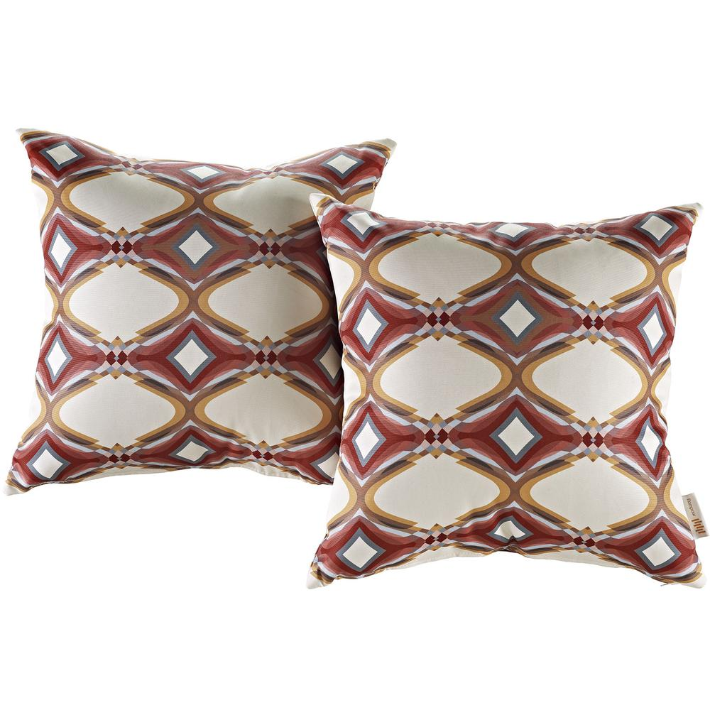 Palace Chic Decorative Pillows (2 Piece) Blend of Cream and Earthy Colours