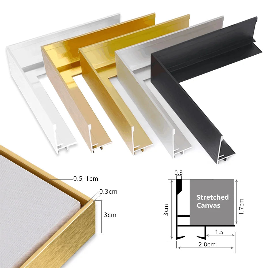 Light Gold - Contemporary Canvas Floater Frame DIY Kit