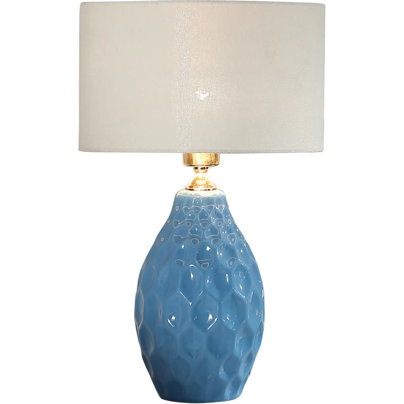 Blue - Cottage Bliss Geometric Table Lamp (18.9")